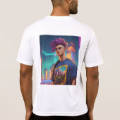 Vet & minimalistisch wit print half T-shirt (Achterkant)