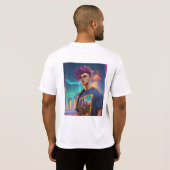 Vet & minimalistisch wit print half T-shirt (Achterkant volledig)