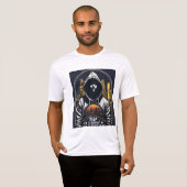 Vet & minimalistisch wit print half T-shirt (Voorkant volledig)