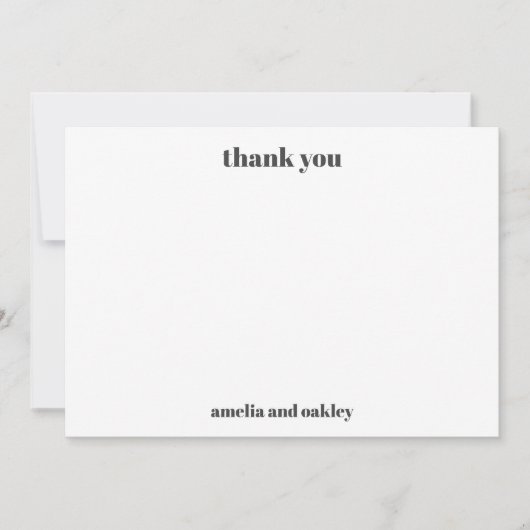 Vet minimalistisch zwart wit retro aangepaste brui bedankkaart (Voorkant)