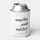 Vet minimalistisch zwart wit retro aangepaste brui blikjeskoeler (Blikje Voorkant)