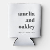 Vet minimalistisch zwart wit retro aangepaste brui blikjeskoeler (Voorkant)