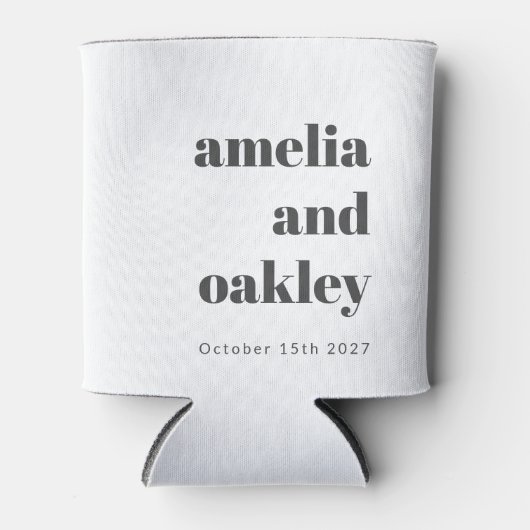 Vet minimalistisch zwart wit retro aangepaste brui blikjeskoeler (Voorkant)