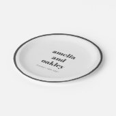 Vet minimalistisch zwart wit retro aangepaste brui papieren bordje (Gekanteld)