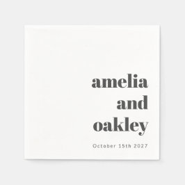 Vet minimalistisch zwart wit retro aangepaste brui servet