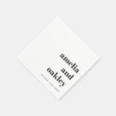 Vet minimalistisch zwart wit retro aangepaste brui servet (Hoek)