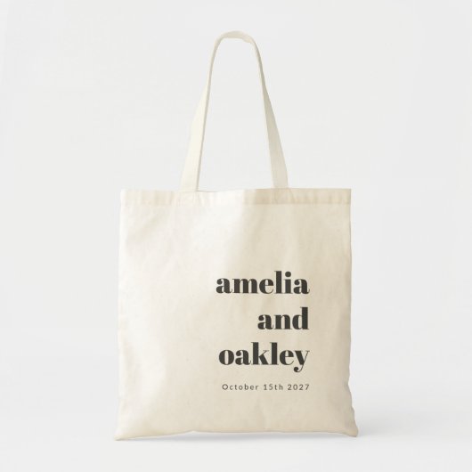 Vet minimalistisch zwart wit retro aangepaste brui tote bag (Voorkant)