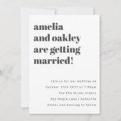 Vet minimalistisch zwart wit retro klassieke bruil kaart (Voorkant)