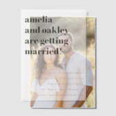 Vet minimalistisch zwart wit retro klassieke bruil vellum uitnodigingen (Offset (Koppel))