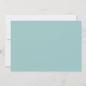Vet Minimalistische Aqua Blue Retro Custom Wedding Bedankkaart (Achterkant)