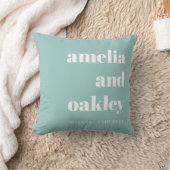 Vet Minimalistische Aqua Blue Retro Custom Wedding Kussen (Deken)