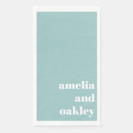 Vet Minimalistische Aqua Blue Retro Custom Wedding Servet