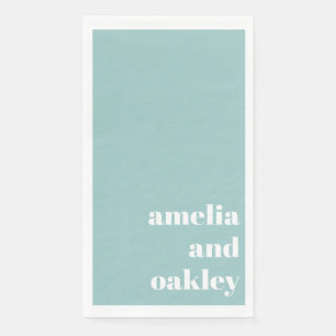 Vet Minimalistische Aqua Blue Retro Custom Wedding Servet