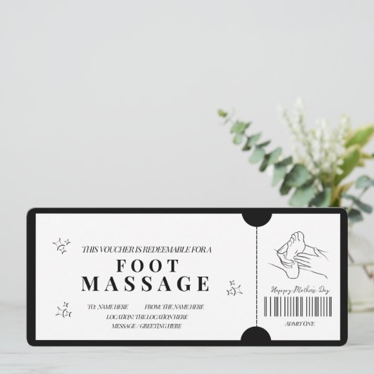Vet Minimalistische Voetmassage Voucher Kaart (Staand voorkant)