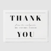 Vet minimalistische zwarte bruiloft bedankt vellum uitnodigingen (Voorkant)