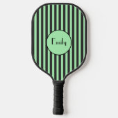 Vet Mint Groen en Zwarte Stripe Persoonlijk Pickleball Paddle (Achterkant)