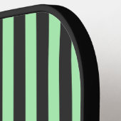 Vet Mint Groen en Zwarte Stripe Persoonlijk Pickleball Paddle (Links Detail)
