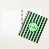 Vet Mint Groen en Zwarte Stripe Persoonlijk Planner (Display)