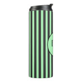 Vet Mint Groen en Zwarte Stripe Persoonlijk Thermosbeker (Gedraaid links)