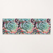 Vet mint groen roze cactus close-up foto modern yogamat (Voorkant (horizontaal))