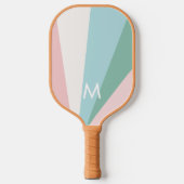 Vet Mint Roze Sorbet Monogram Modern Gepersonalise Pickleball Paddle (Voorkant)