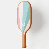 Vet Mint Roze Sorbet Monogram Modern Gepersonalise Pickleball Paddle (Links)