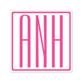 Vet Modern 3 Initialen Fuchsia Roze Monogram Zelfinktende Stempel (Design)