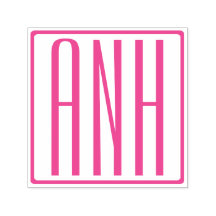 Vet Modern 3 Initialen Fuchsia Roze Monogram