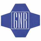 Vet Modern 3 Initialen Monogram | Wit op blauw Voetbal (Enkel)