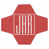 Vet Modern 3 Initialen Monogram | Wit op rood Voetbal (Enkel)