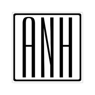 Vet Modern 3 Initialen Monogram Zelfinktende Stempel