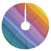 Vet Modern Abstract Levendige Regenboog Strepen Ar Kerstboom Rok (Voorkant)