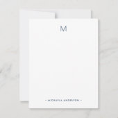 Vet Modern Abstract Monogram & Naam Stationery Notitiekaartje (Voorkant)