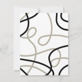Vet Modern Abstract Monogram & Naam Stationery Notitiekaartje (Achterkant)