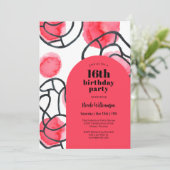 Vet Modern Abstract Patroon 16e verjaardagsfeestje Kaart (Staand voorkant)