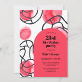 Vet Modern Abstract Patroon 21e Verjaardagsfeest Kaart (Voorkant)