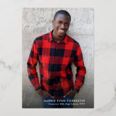 Vet modern afstudeerder goud één foto-afstuderen folie uitnodiging (Voorkant)