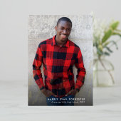 Vet modern afstudeerder goud één foto-afstuderen folie uitnodiging (Staand Voorkant)