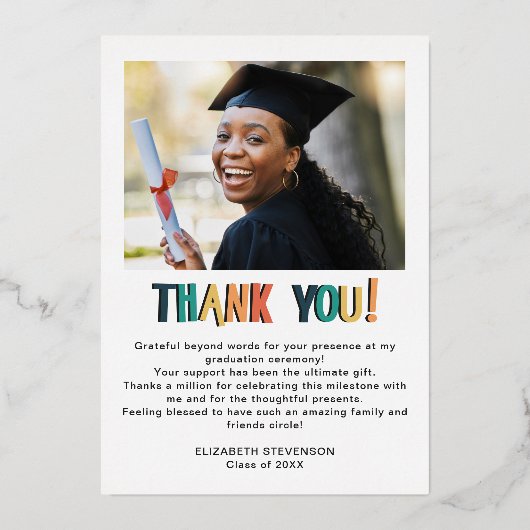 Vet modern Afstuderen dank u kaart (Achterkant)