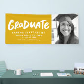 Vet modern afstuderen één foto gouden geel spandoek (Beurs)