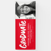 Vet modern afstuderen één foto rood afstuderen spandoek (Verticaal)