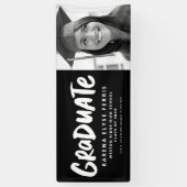 Vet modern afstuderen één foto zwart-wit spandoek (Verticaal)