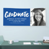 Vet modern afstuderen één fotoblauw afstuderen spandoek (Beurs)