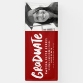 Vet modern afstuderen één fotocrimson afstuderen spandoek (Verticaal)