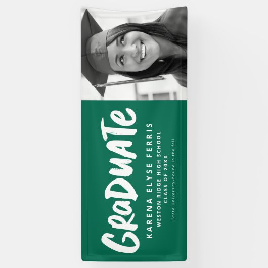 Vet modern afstuderen één fotogroen afstuderen spandoek (Verticaal)
