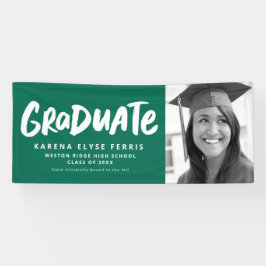 Vet modern afstuderen één fotogroen afstuderen spandoek