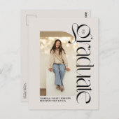 Vet modern afstuderen twee foto afstuderen briefkaart (Voorkant / Achterkant)