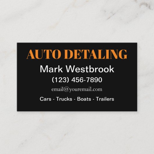 Vet Modern Auto Detailing Services Visitekaartje (Voorkant)