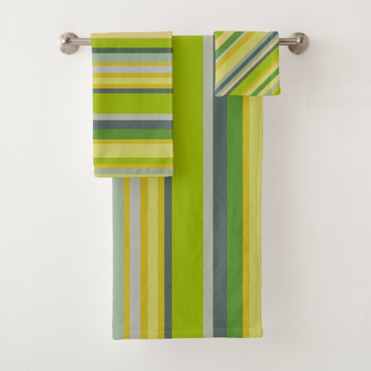 Vet modern Bamboe-kleurenpatroon met meerdere stre Bad Handdoek (Insitu)