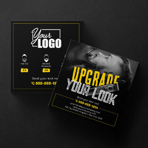 Vet & Modern Barber Shop Hair Stylist Mustache Vierkante Visitekaartje